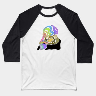 Trippy Mind Meld Design Baseball T-Shirt